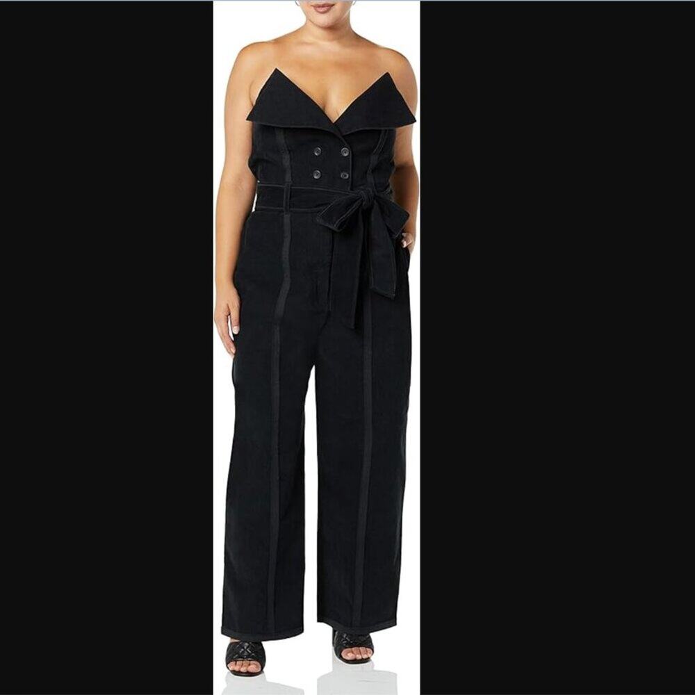 Making the Cut Halter Deconstructed Jumpsuit – Black – XL